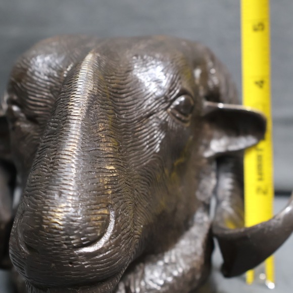 Solid Bronze Bighorn/Jacob Ram/Ewe Bust/ HEAD of ARIES w Horns Head Wall Mount - Picture 8 of 12